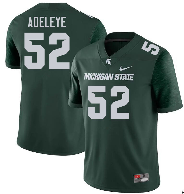 Men #52 Tunmise Adeleye Michigan State Spartans College Football Jerseys Stitched-Green